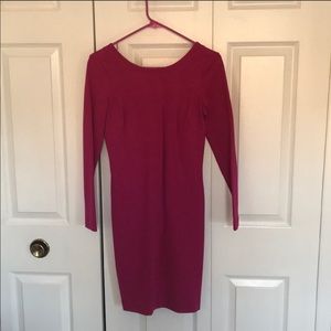Banana Republic Long Sleeve Magenta Dress
